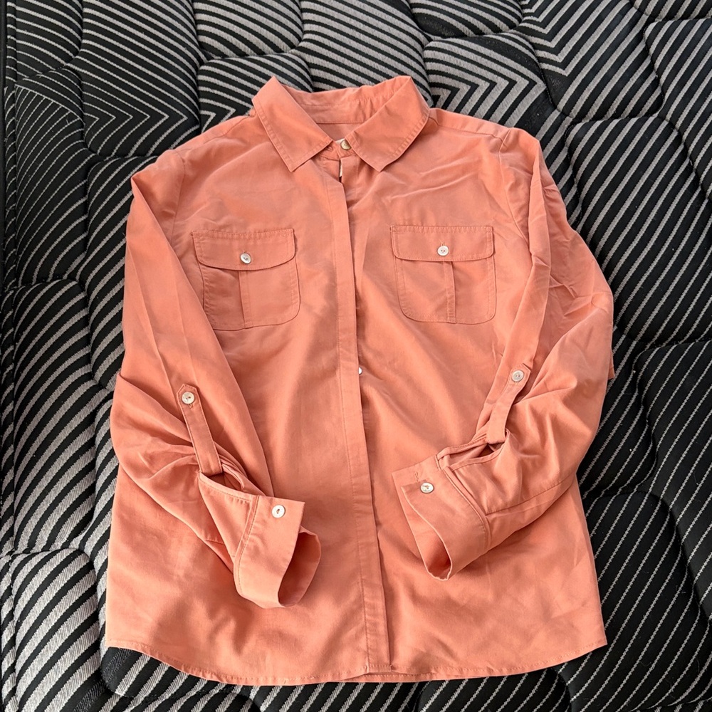 Chico's Coral Button-Up Blouse